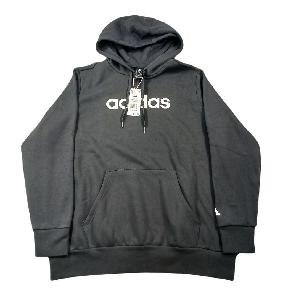 Adidas Logo-Print Fleece Hoodie Womens 2X Plus Size Black Trendy Pullover $65‎